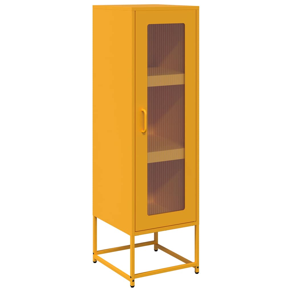 Buffet haut jaune moutarde 36x39x123 cm acier laminé à froid Buffets & bahuts vidaXL