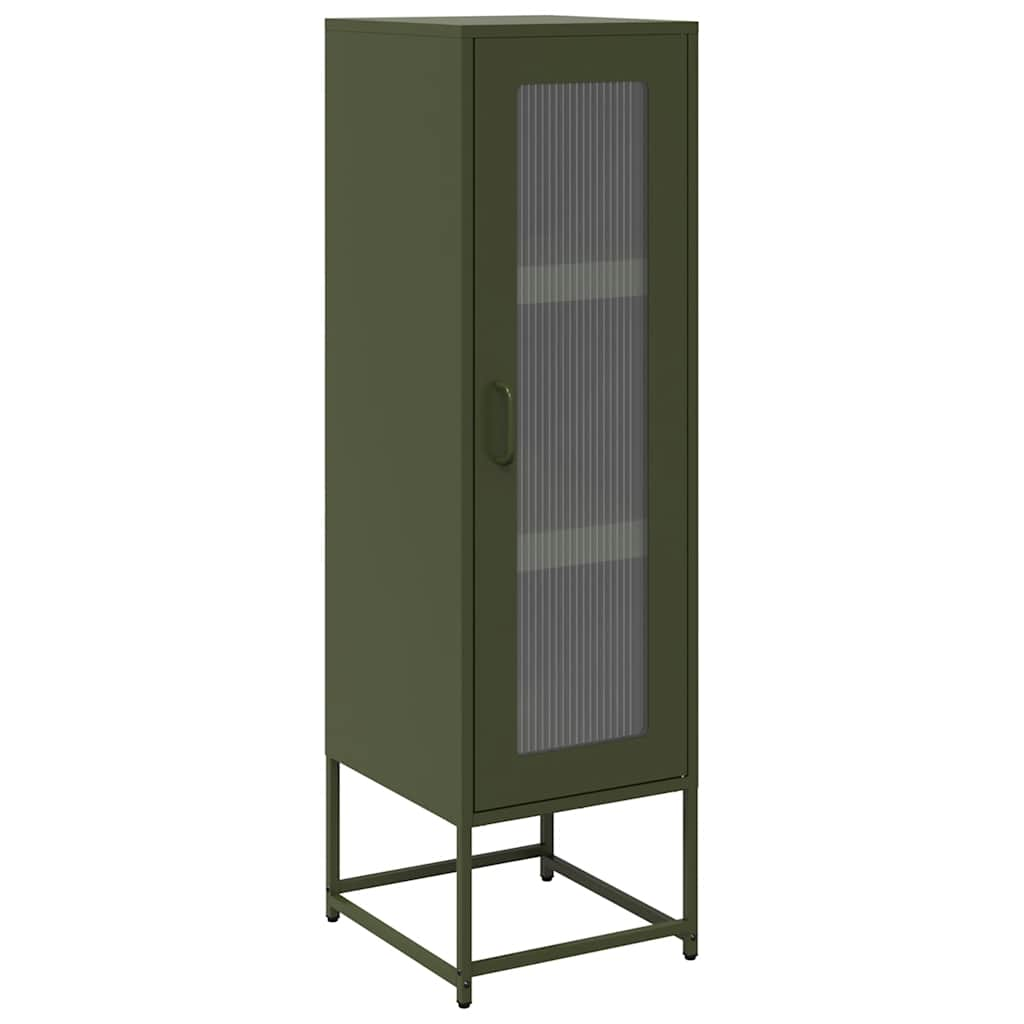 Buffet haut vert olive 36x39x123 cm acier laminé à froid Buffets & bahuts vidaXL