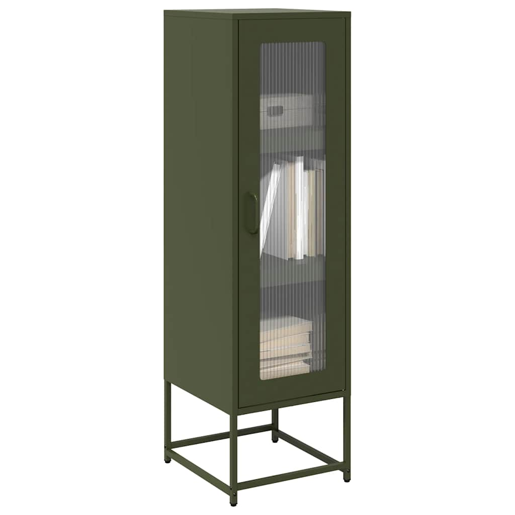 Buffet haut vert olive 36x39x123 cm acier laminé à froid Buffets & bahuts vidaXL