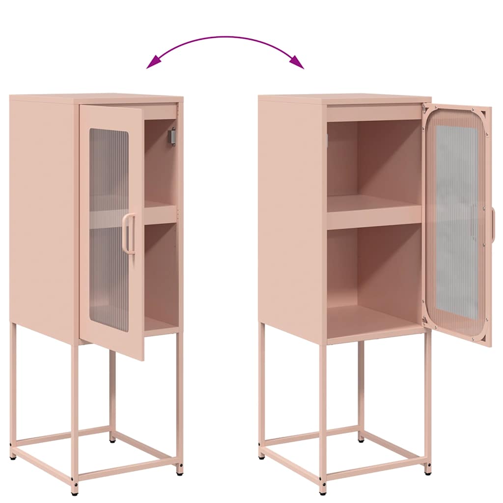 Buffet rose 36x39x107 cm acier laminé à froid Buffets & bahuts vidaXL