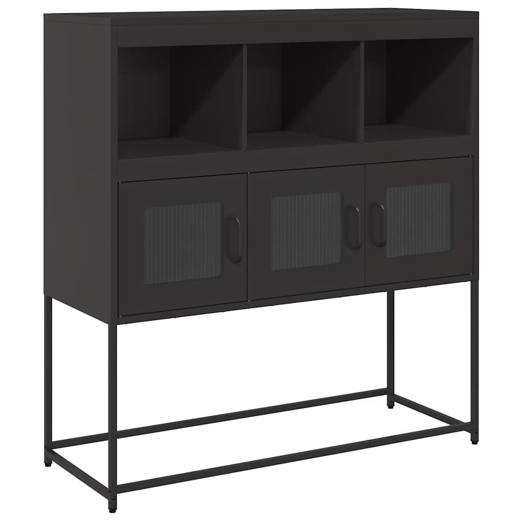 Buffet noir 100,5x39x107 cm acier laminé à froid Buffets & bahuts vidaXL