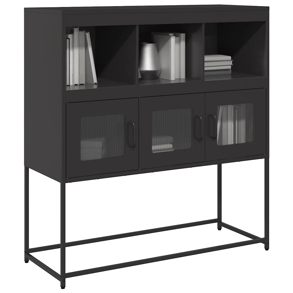 Buffet noir 100,5x39x107 cm acier laminé à froid Buffets & bahuts vidaXL