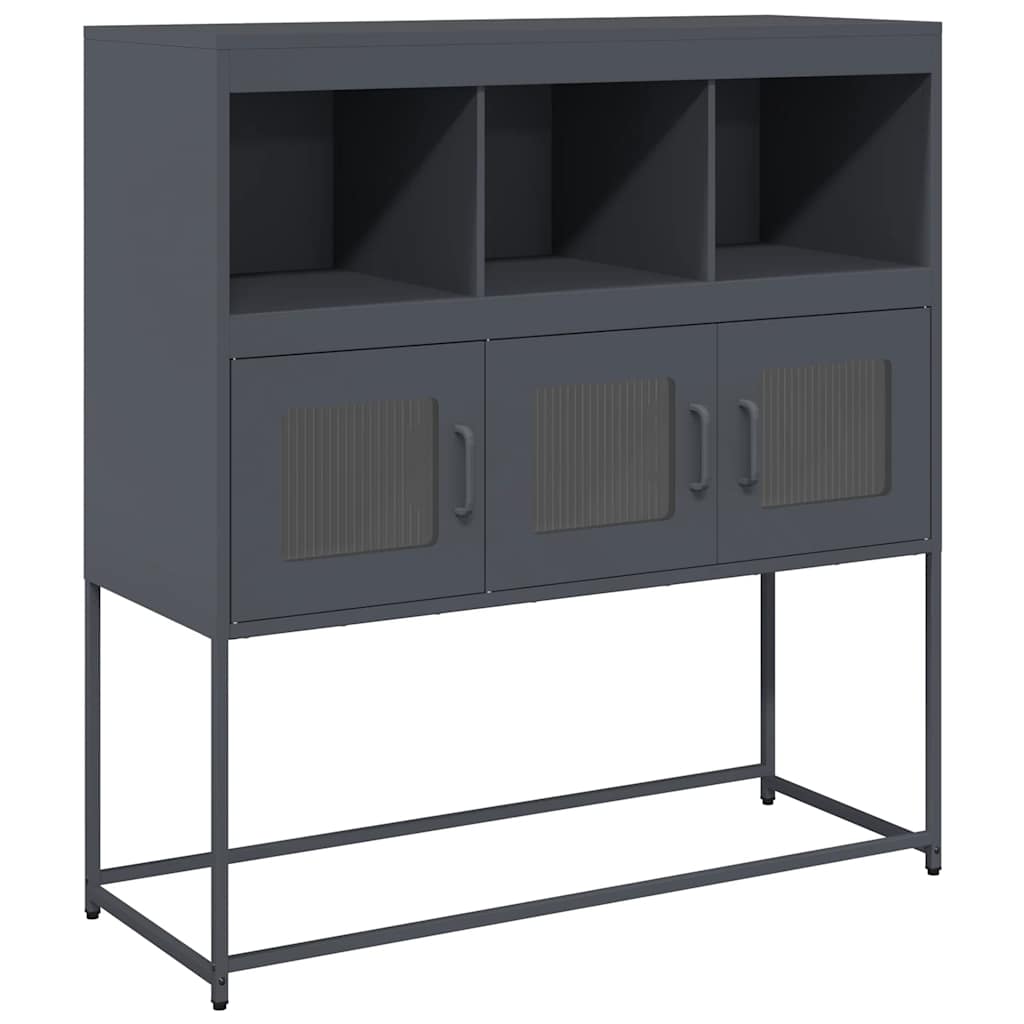 Buffet anthracite 100,5x39x107 cm acier laminé à froid Buffets & bahuts vidaXL