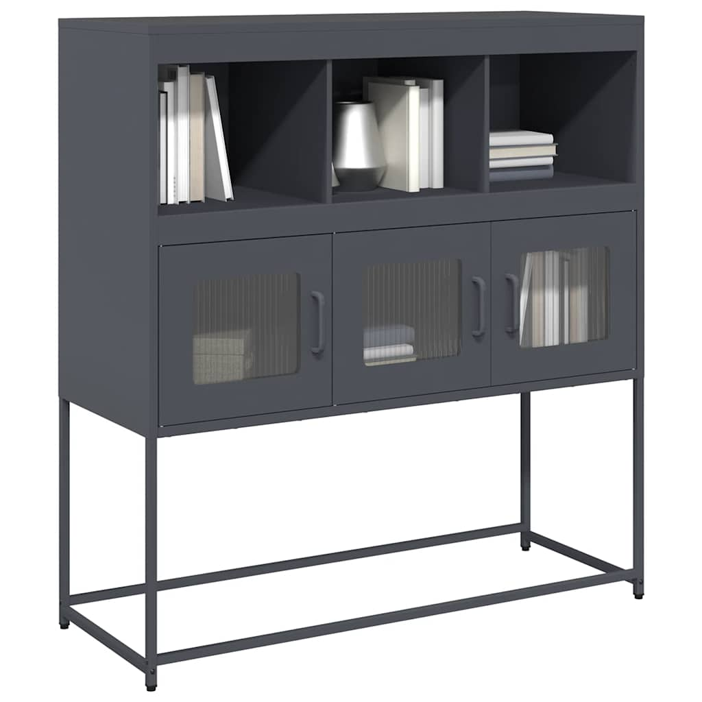 Buffet anthracite 100,5x39x107 cm acier laminé à froid Buffets & bahuts vidaXL