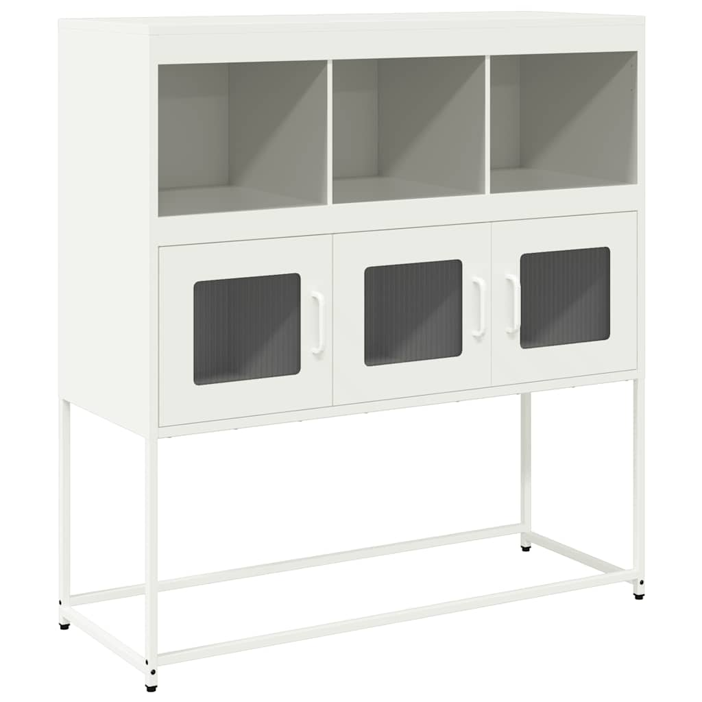 Buffet blanc 100,5x39x107 cm acier laminé à froid Buffets & bahuts vidaXL