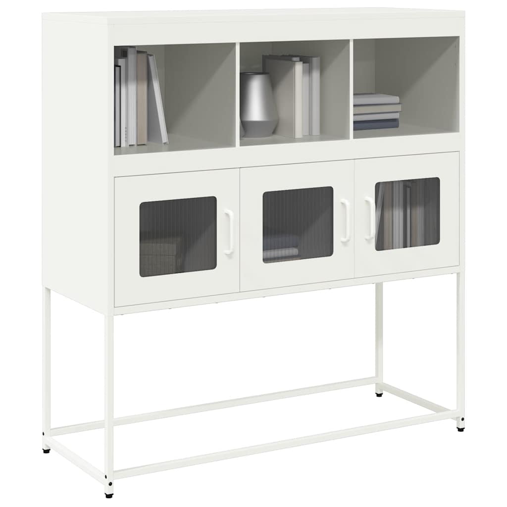 Buffet blanc 100,5x39x107 cm acier laminé à froid Buffets & bahuts vidaXL