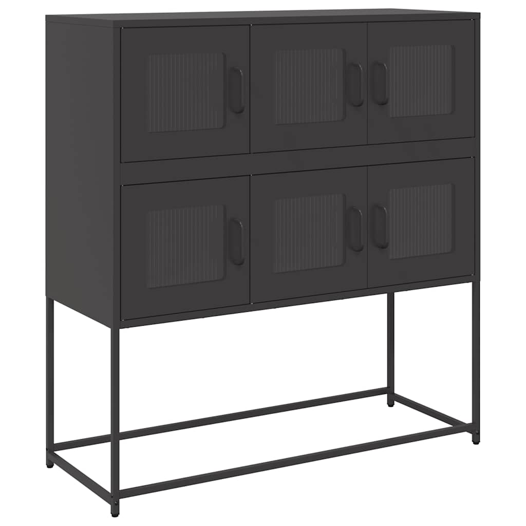 Buffet noir 100,5x39x107 cm acier laminé à froid Buffets & bahuts vidaXL