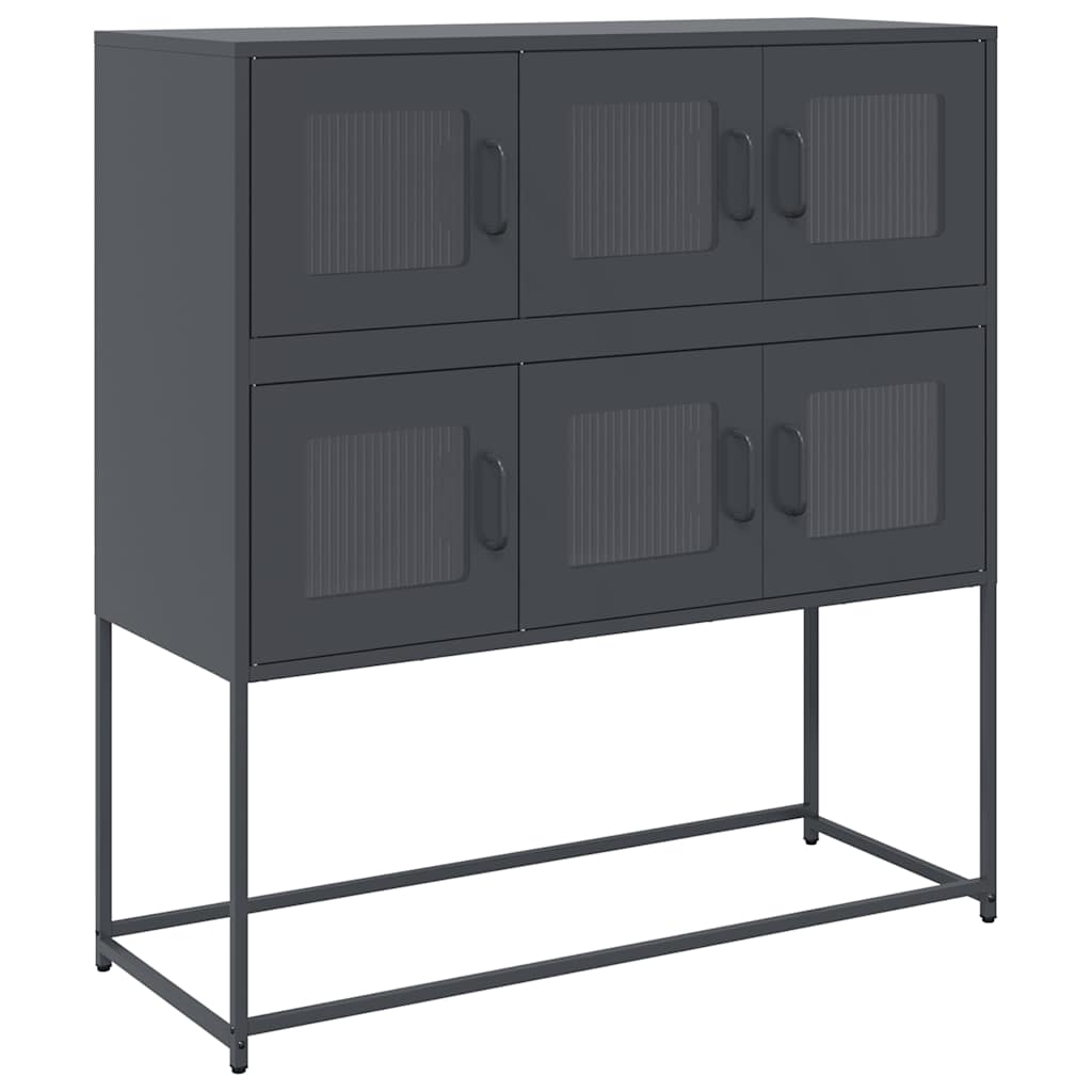 Buffet anthracite 100,5x39x107 cm acier laminé à froid Buffets & bahuts vidaXL