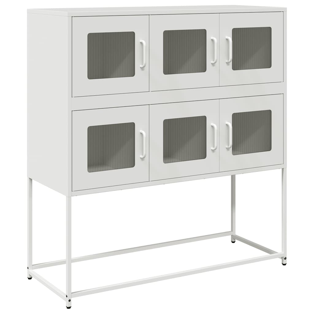 Buffet blanc 100,5x39x107 cm acier laminé à froid Buffets & bahuts vidaXL