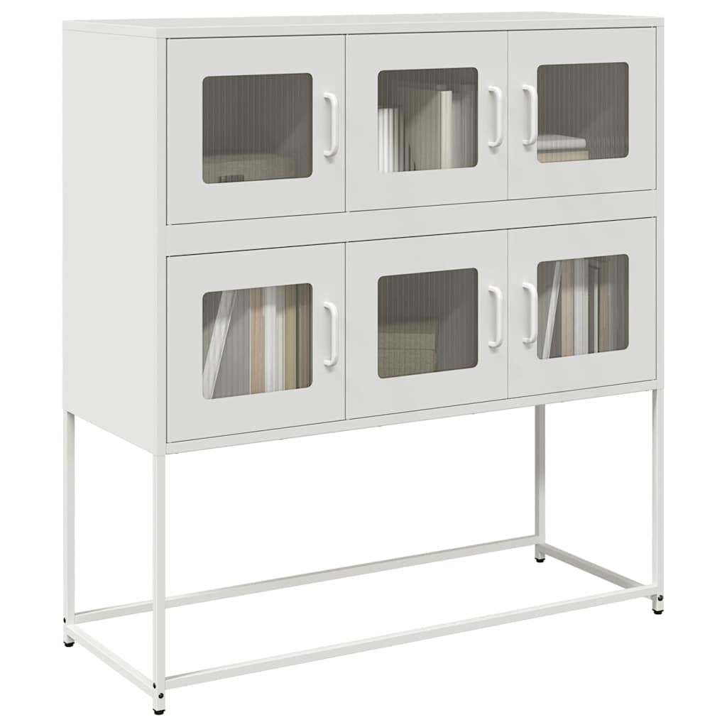 Buffet blanc 100,5x39x107 cm acier laminé à froid Buffets & bahuts vidaXL