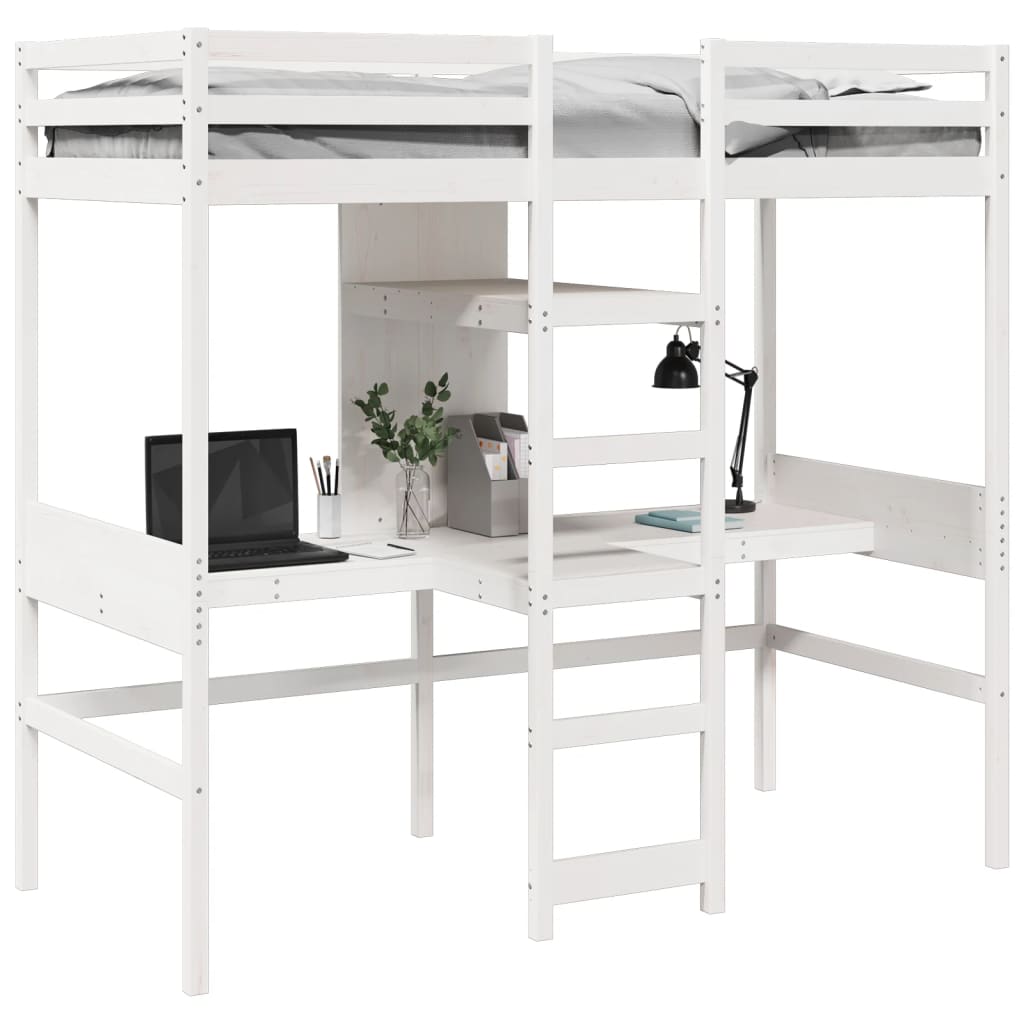 Cadre de lit superposé sans matelas blanc 80x200 cm pin massif Lits & cadres de lit vidaXL   