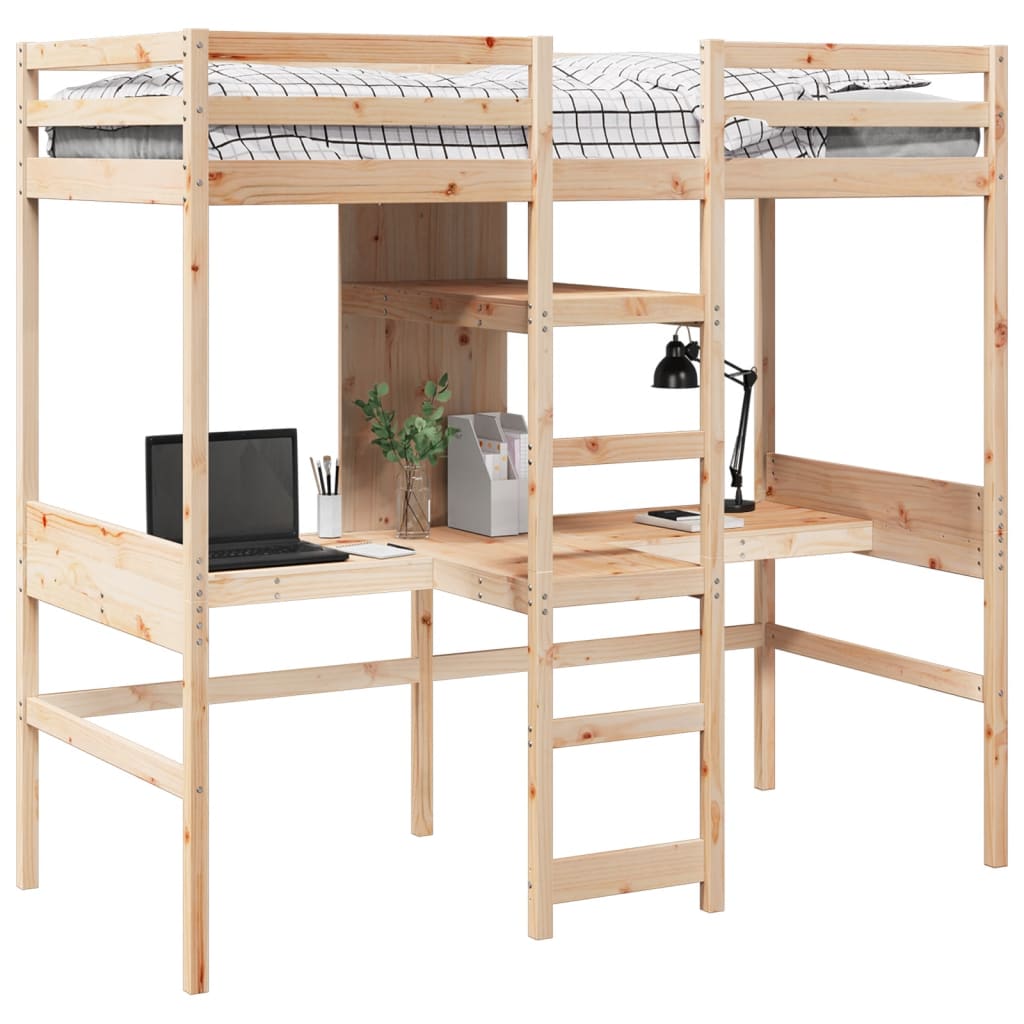 Cadre de lit superposé sans matelas 75x190cm bois de pin massif Lits & cadres de lit vidaXL   