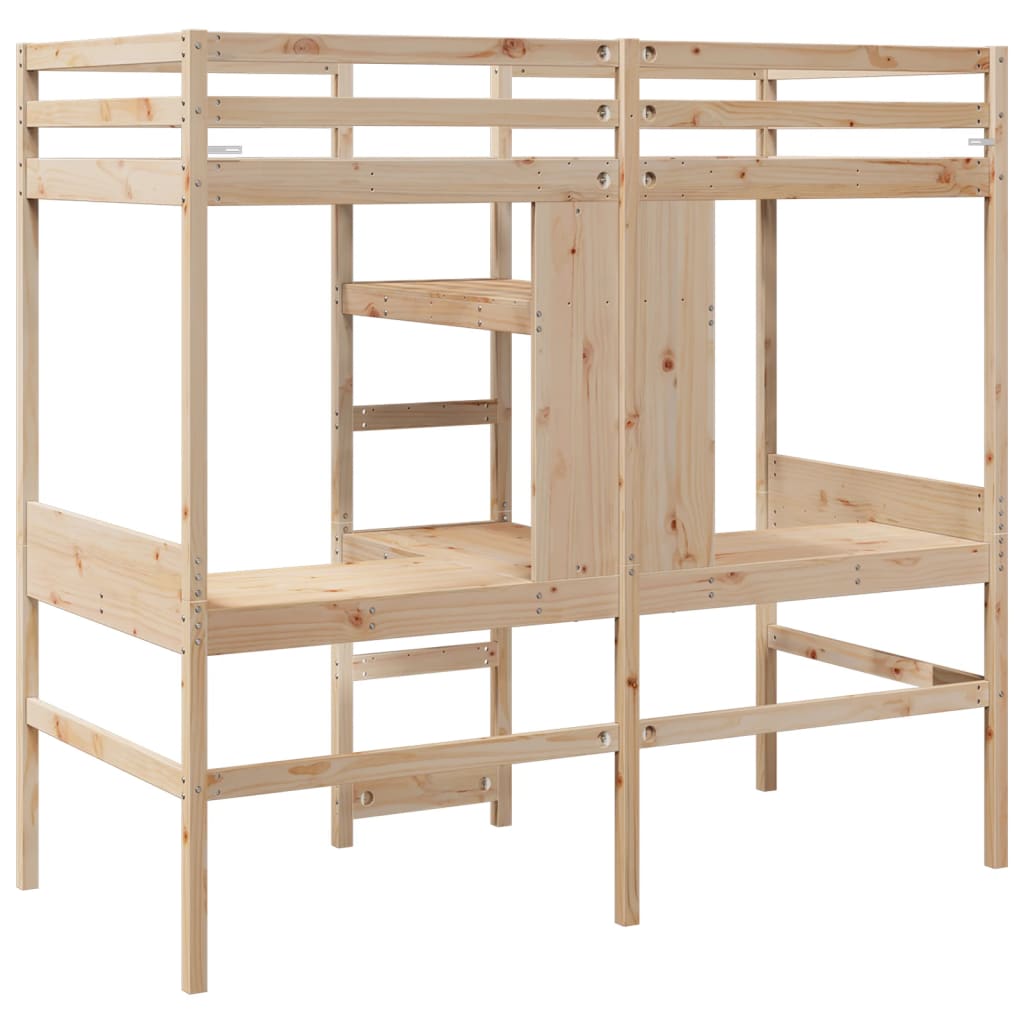 Cadre de lit superposé sans matelas 75x190cm bois de pin massif Lits & cadres de lit vidaXL   