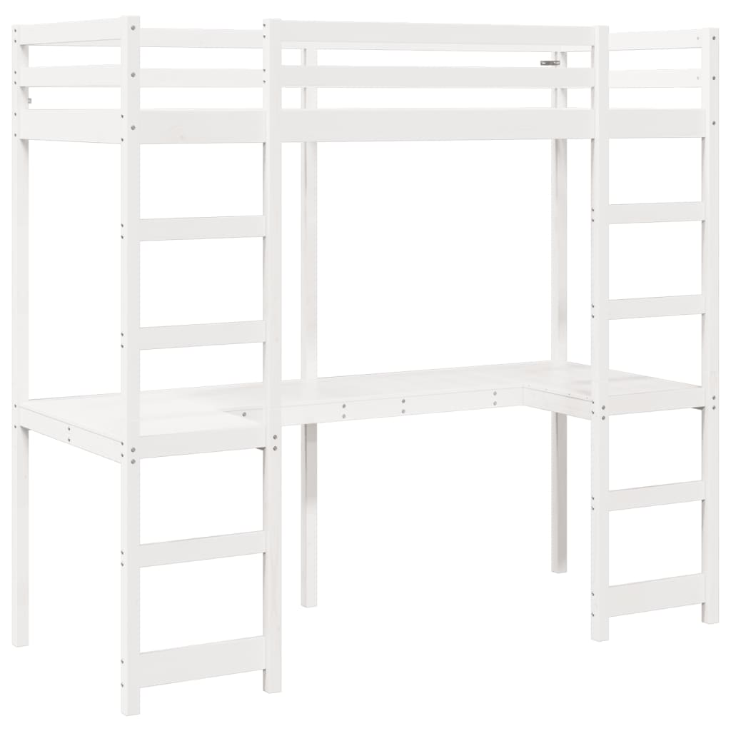 Cadre de lit superposé sans matelas blanc 90x190 cm pin massif Lits & cadres de lit vidaXL   