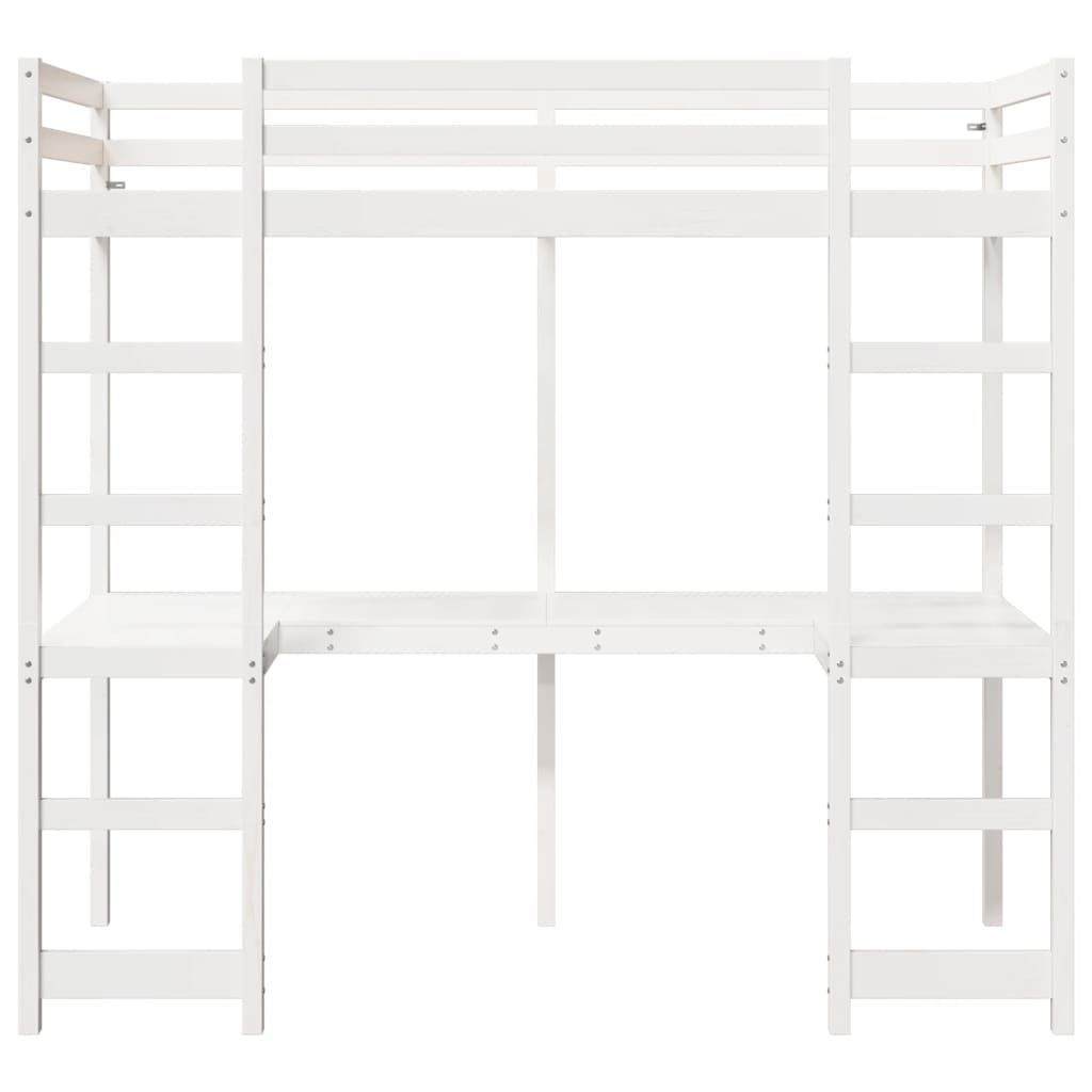 Cadre de lit superposé sans matelas blanc 90x190 cm pin massif Lits & cadres de lit vidaXL   