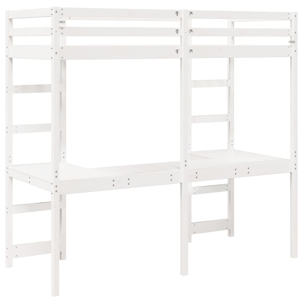 Cadre de lit superposé sans matelas blanc 90x190 cm pin massif Lits & cadres de lit vidaXL   