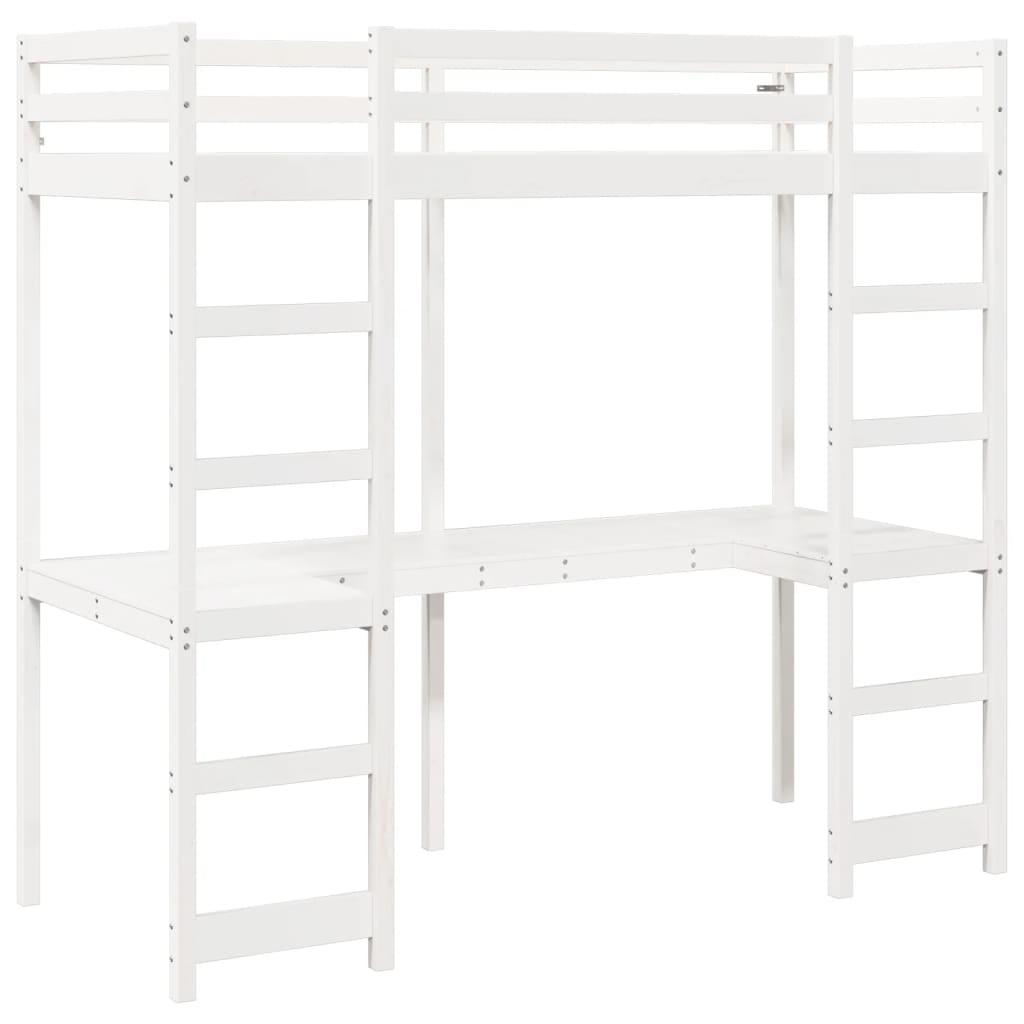 Cadre de lit superposé sans matelas blanc 75x190 cm pin massif Lits & cadres de lit vidaXL   