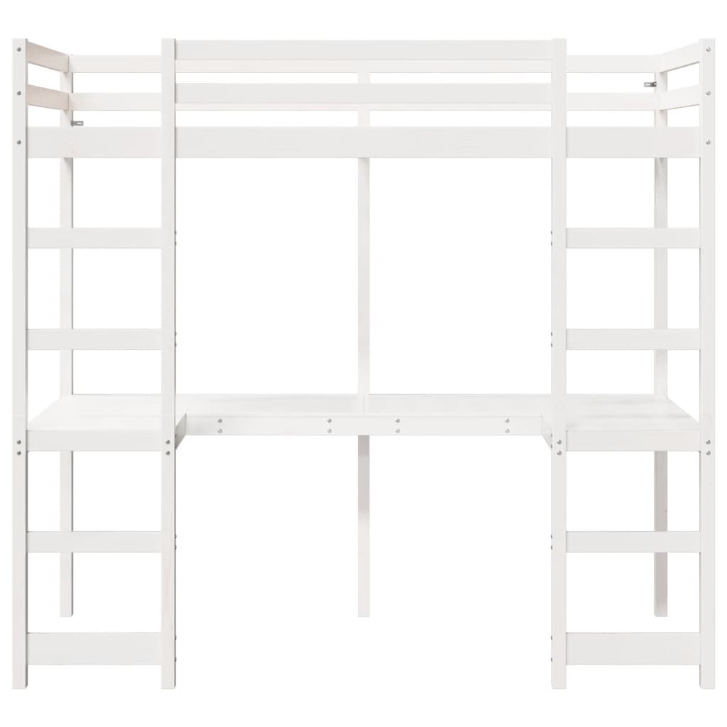 Cadre de lit superposé sans matelas blanc 75x190 cm pin massif Lits & cadres de lit vidaXL   