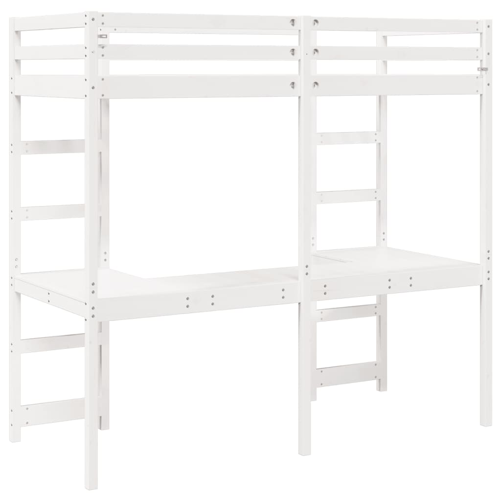 Cadre de lit superposé sans matelas blanc 75x190 cm pin massif Lits & cadres de lit vidaXL   