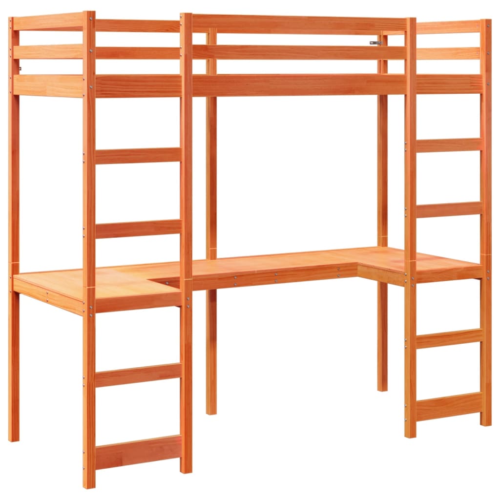 Cadre de lit superposé sans matelas 75x190cm bois de pin massif Lits & cadres de lit vidaXL   