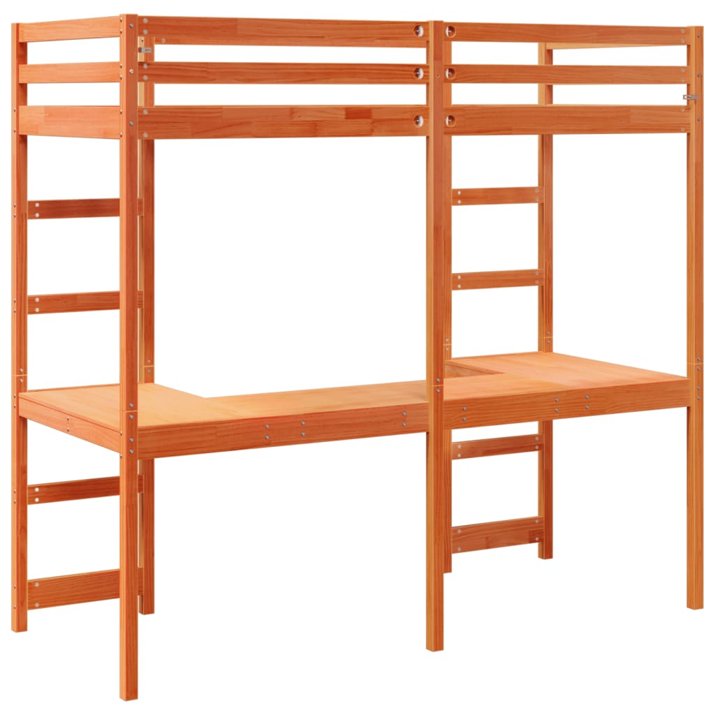 Cadre de lit superposé sans matelas 75x190cm bois de pin massif Lits & cadres de lit vidaXL   