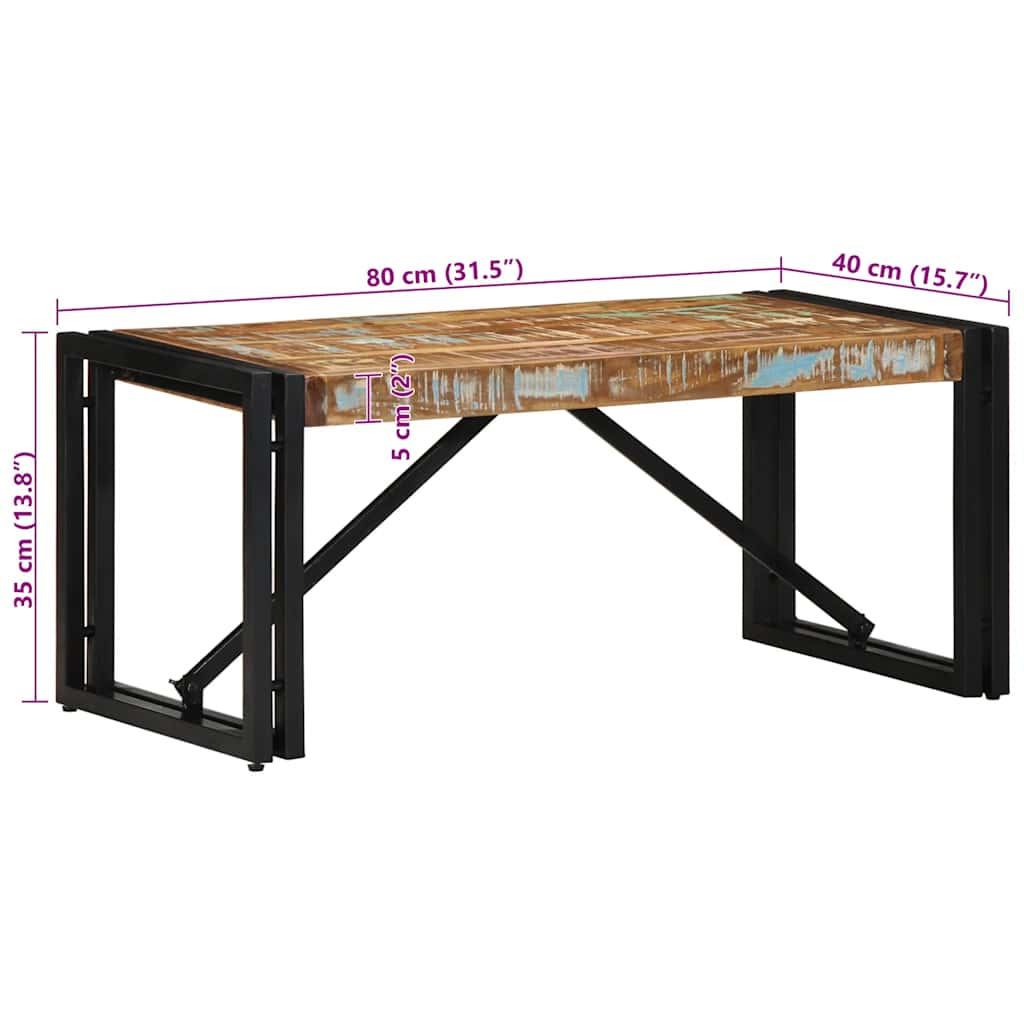 Table basse multicolore 80x40x35 cm bois de récupération massif Tables basses vidaXL