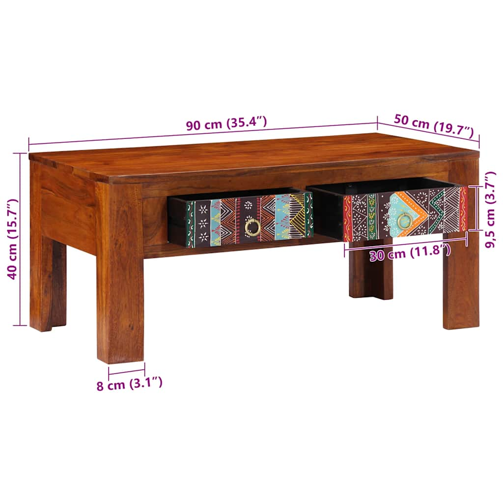 Table basse 90x50x40 cm bois d'acacia massif Tables basses vidaXL