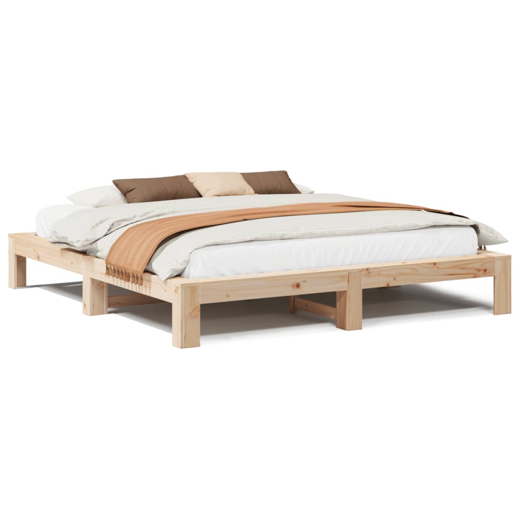 Cadre de lit sans matelas 180x200 cm bois massif de pin Lits & cadres de lit vidaXL   