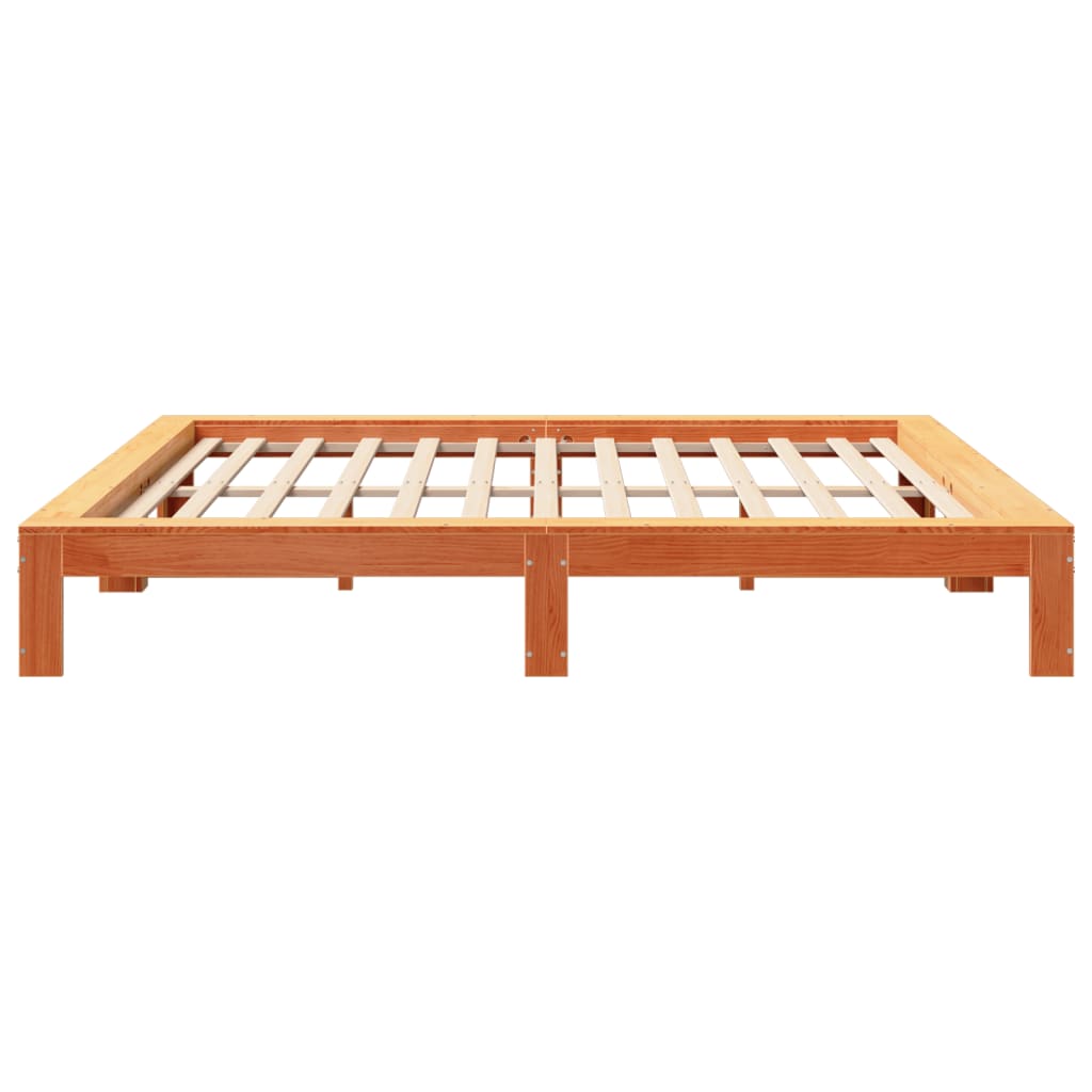 Cadre de lit sans matelas cire marron 180x200cm bois pin massif Lits & cadres de lit vidaXL   