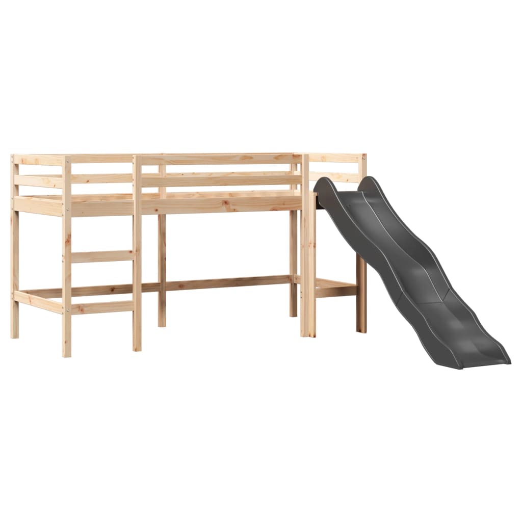 Lit mezzanine enfants avec tour bleu 80x200cm bois pin massif Lits & cadres de lit vidaXL   