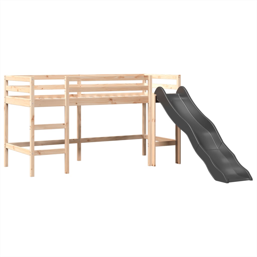 Lit mezzanine enfants avec tour rose 80x200cm bois pin massif Lits & cadres de lit vidaXL   