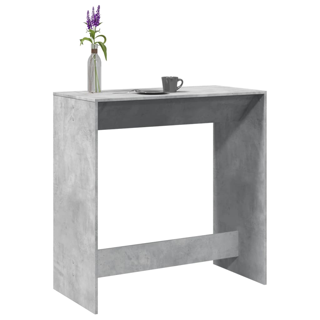 Table de bar gris béton 102x50x103,5 cm bois d'ingénierie - Xios Store SNC