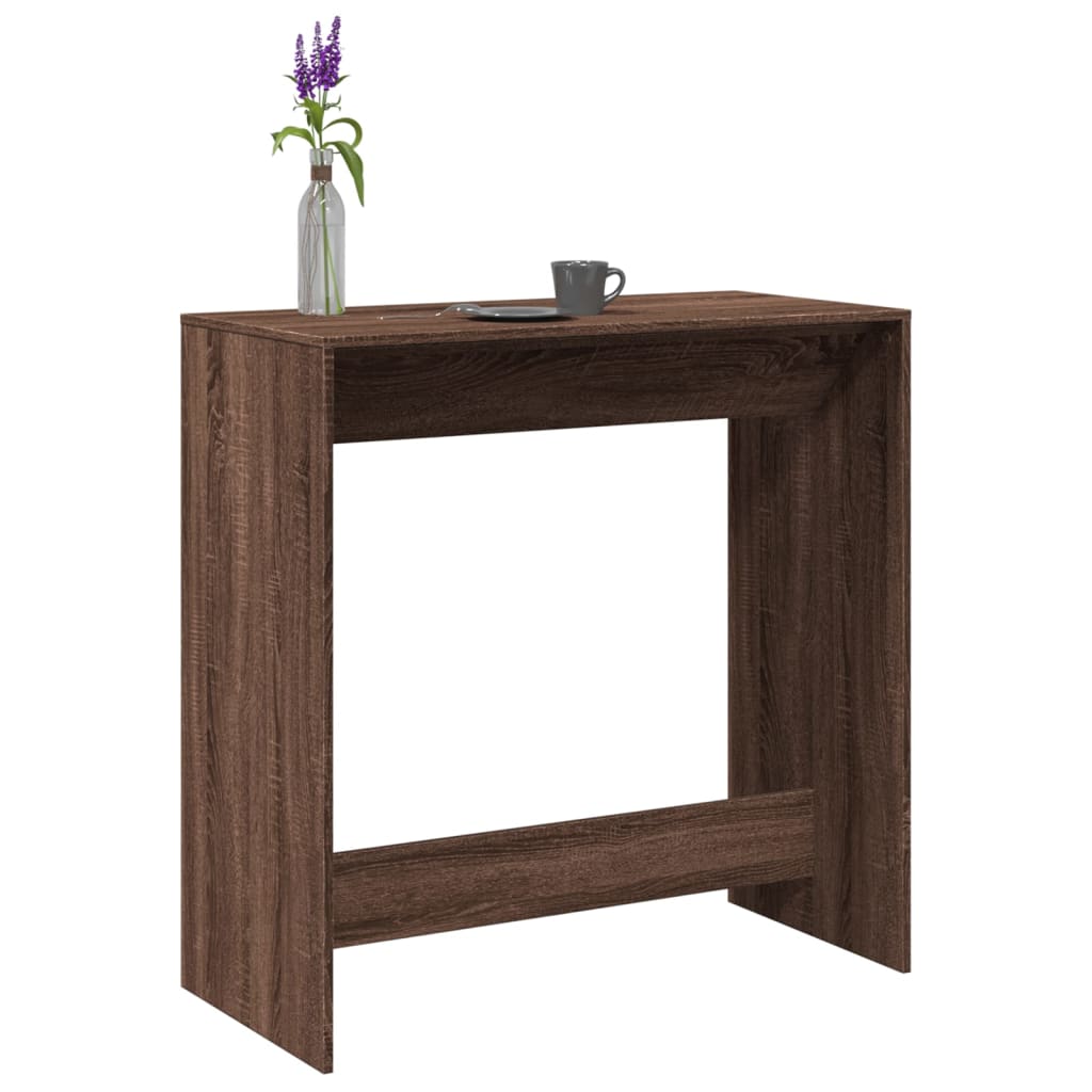 Table de bar chêne marron 102x50x103,5 cm bois d'ingénierie - Xios Store SNC