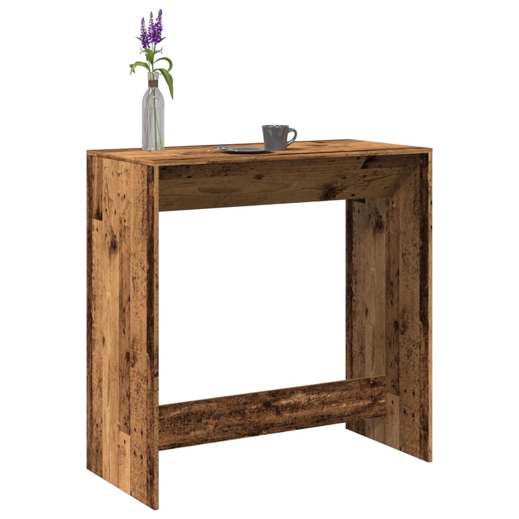 Table de bar vieux bois 102x50x103,5 cm bois d'ingénierie - Xios Store SNC