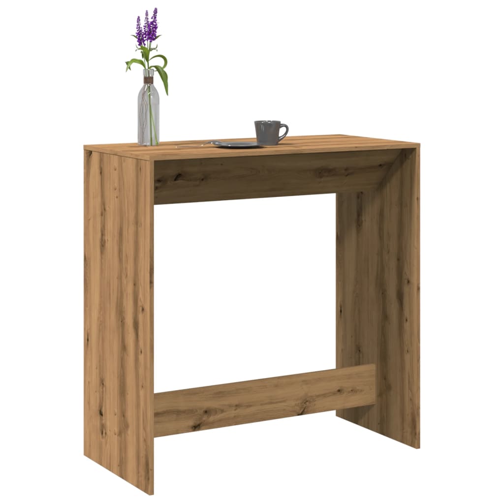 Table de bar chêne artisanal 102x50x103,5 cm bois d'ingénierie - Xios Store SNC