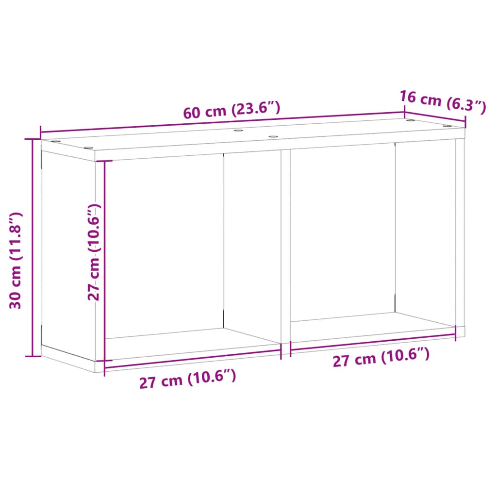 Armoire murale 60x16x30 cm blanc bois d'ingénierie Étagères murales & corniches vidaXL   