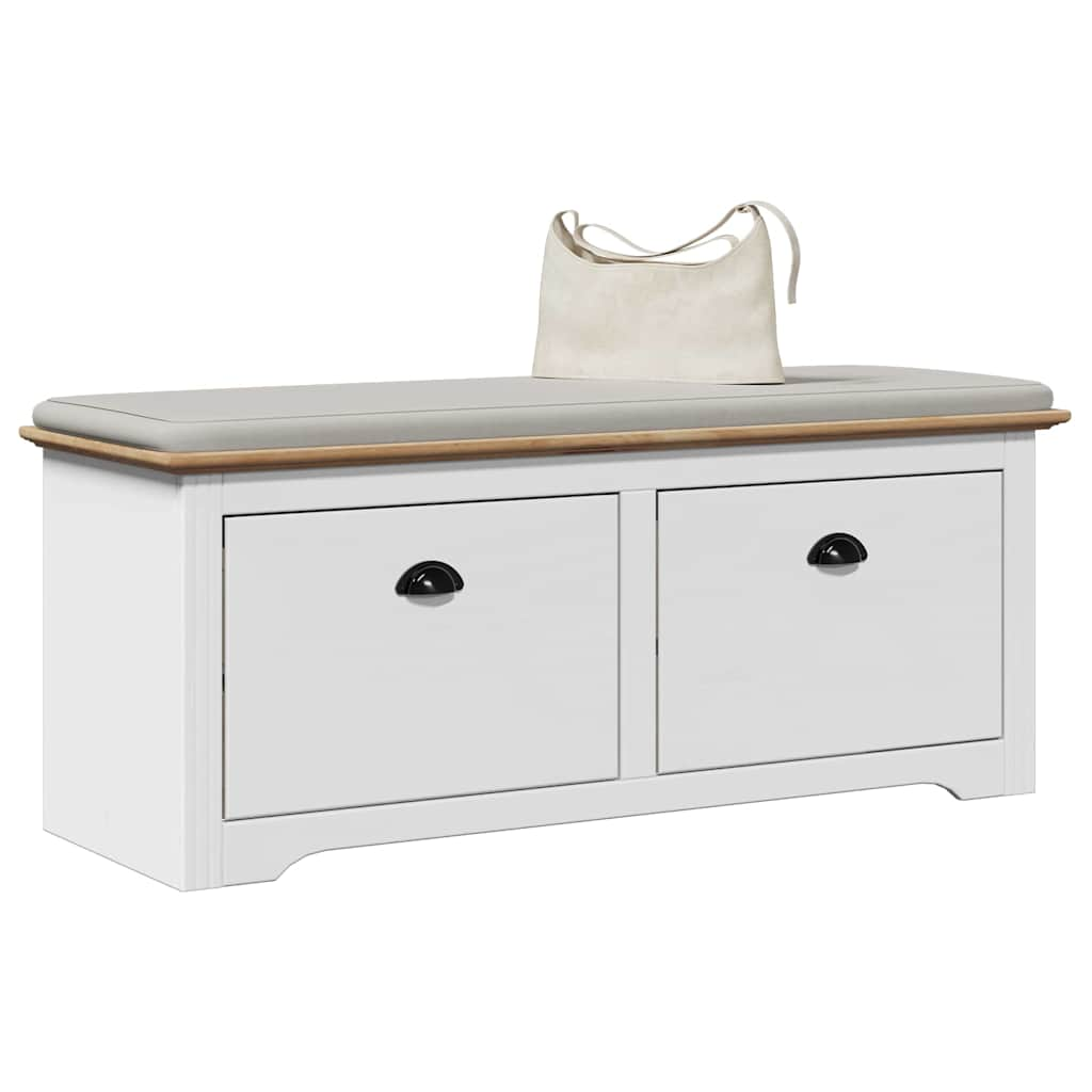 Banc de couloir BODO blanc et marron 114x40x45 cm Bancs coffres vidaXL   