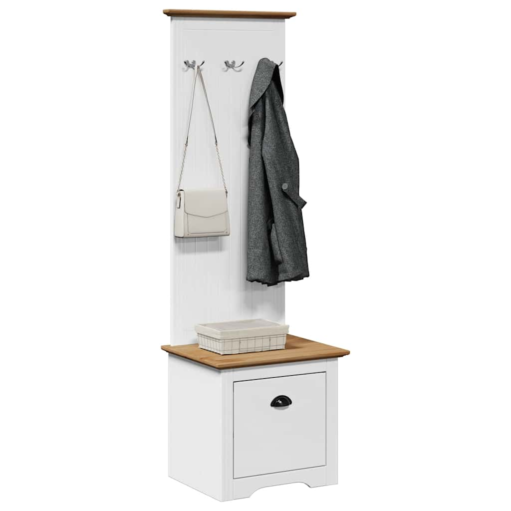 Armoire de couloir avec crochets BODO blanc marron 50x40x157 cm Bancs coffres vidaXL   