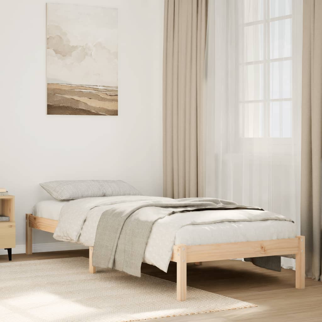 Cadre de lit extra long sans matelas 90x210 cm bois massif pin Lits & cadres de lit vidaXL   