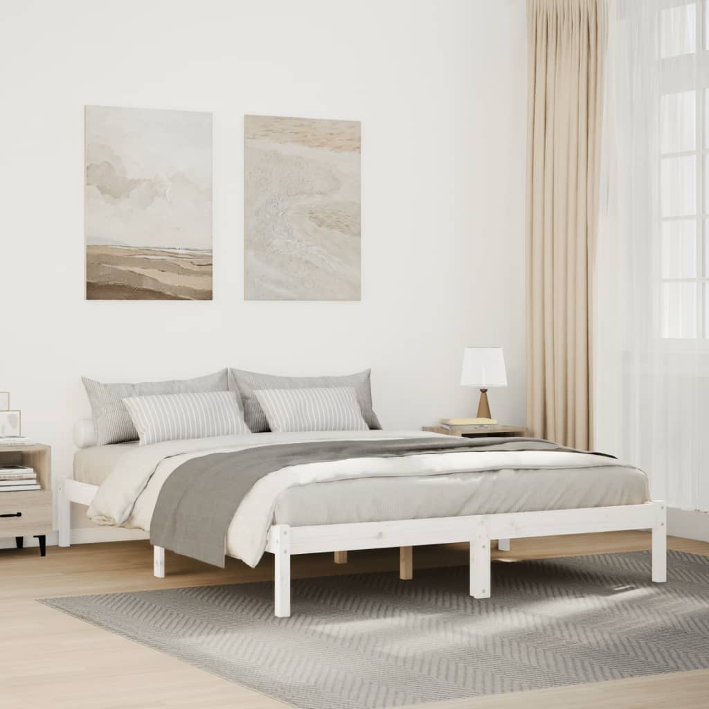 Cadre de lit extra long sans matelas 140x210 cm bois massif pin Lits & cadres de lit vidaXL   