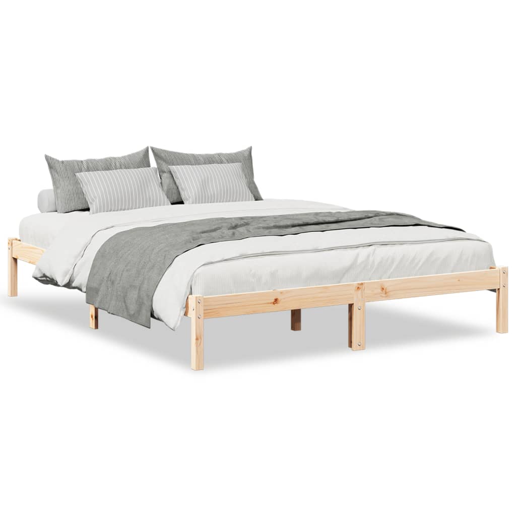 Cadre de lit extra long sans matelas 160x210 cm bois massif pin Lits & cadres de lit vidaXL   