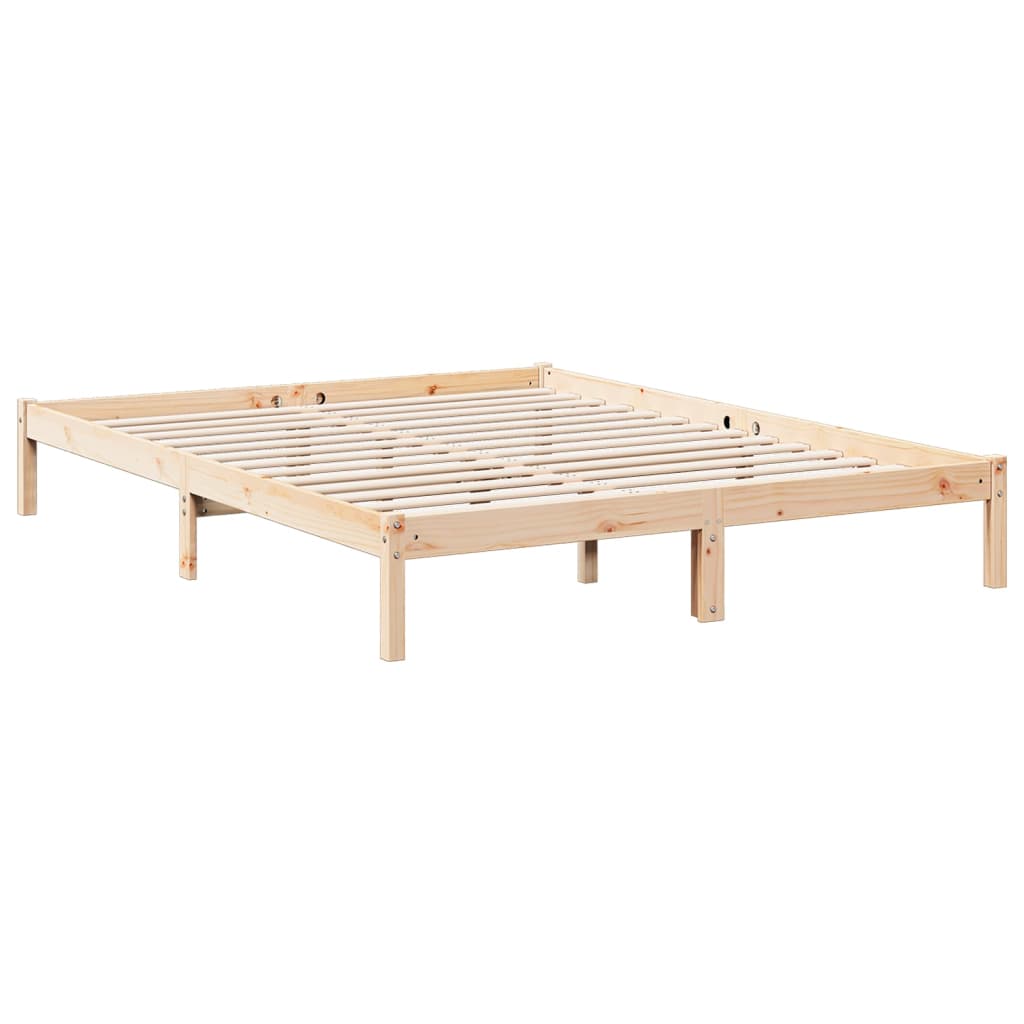 Cadre de lit extra long sans matelas 160x210 cm bois massif pin Lits & cadres de lit vidaXL   