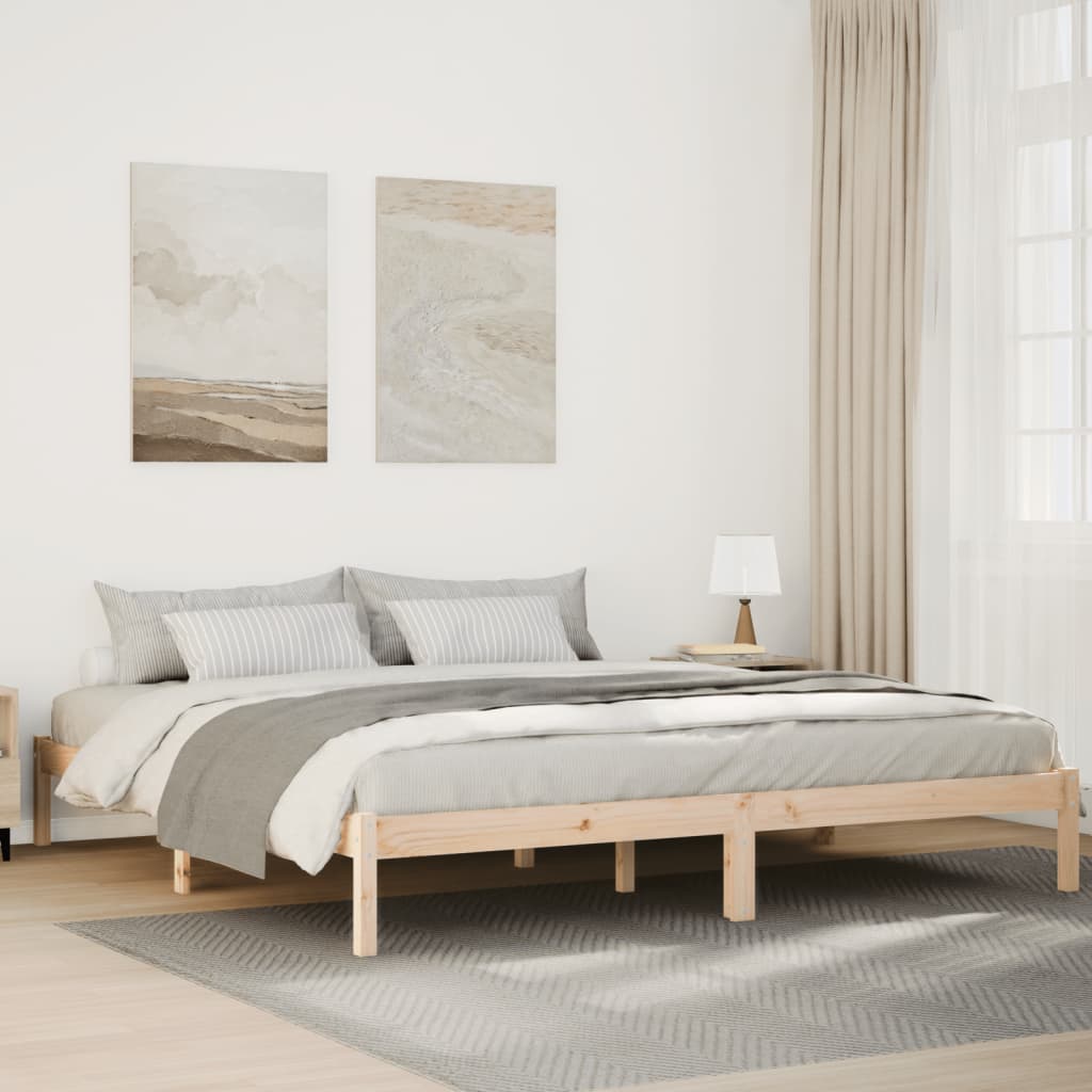 Cadre de lit extra long sans matelas 200x210 cm bois massif pin Lits & cadres de lit vidaXL   