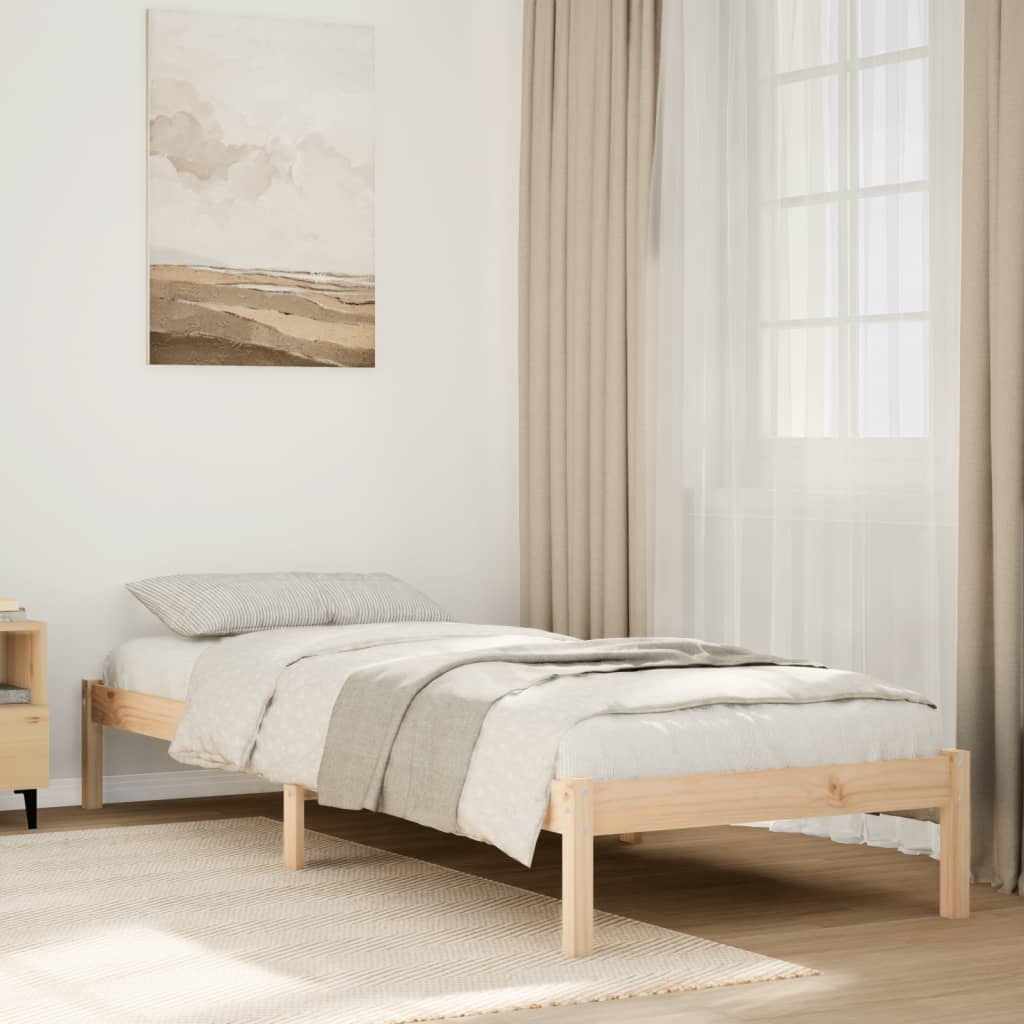 Cadre de lit extra long sans matelas 80x220 cm bois massif pin Lits & cadres de lit vidaXL   