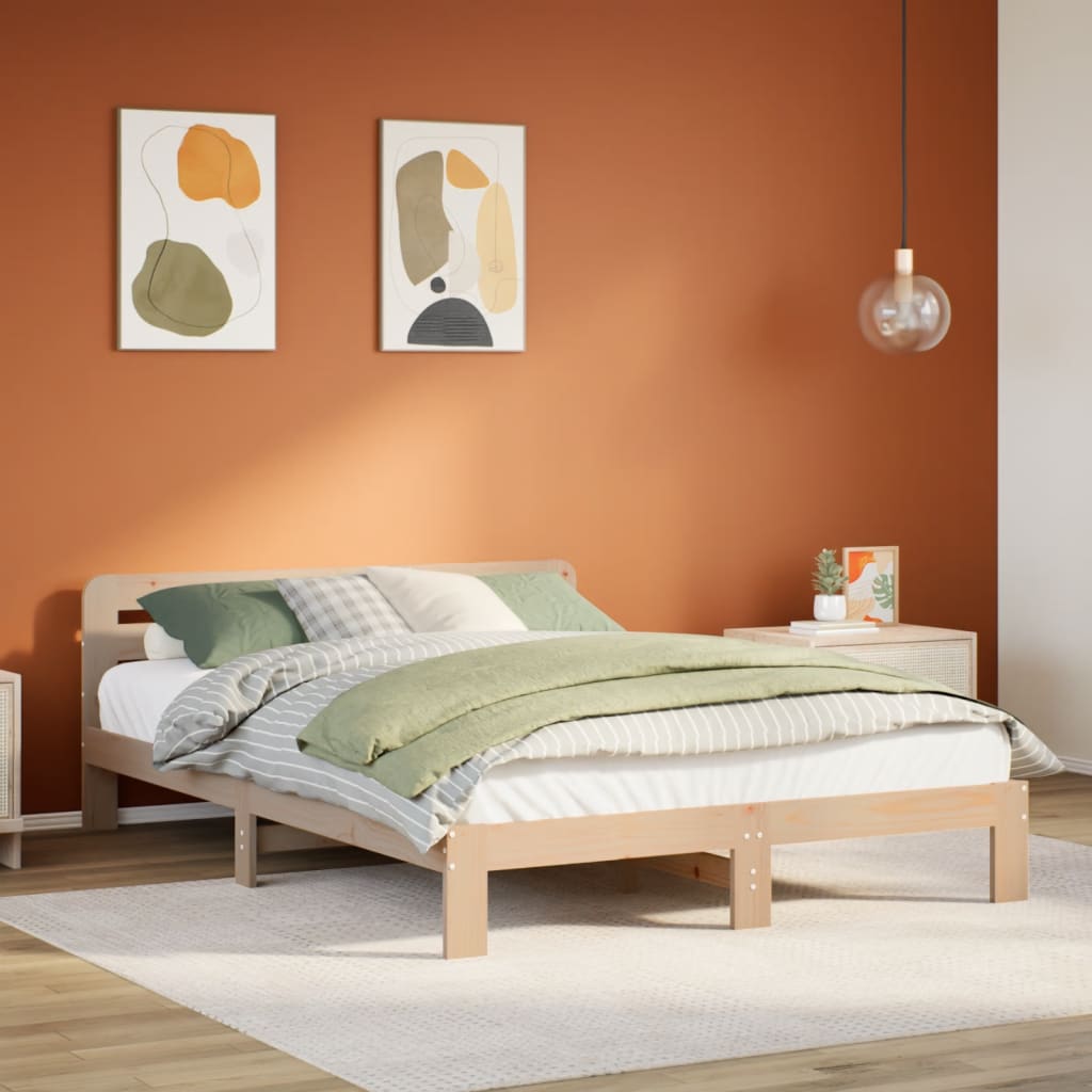 Cadre de lit sans matelas 120x200 cm bois de pin massif Lits & cadres de lit vidaXL   