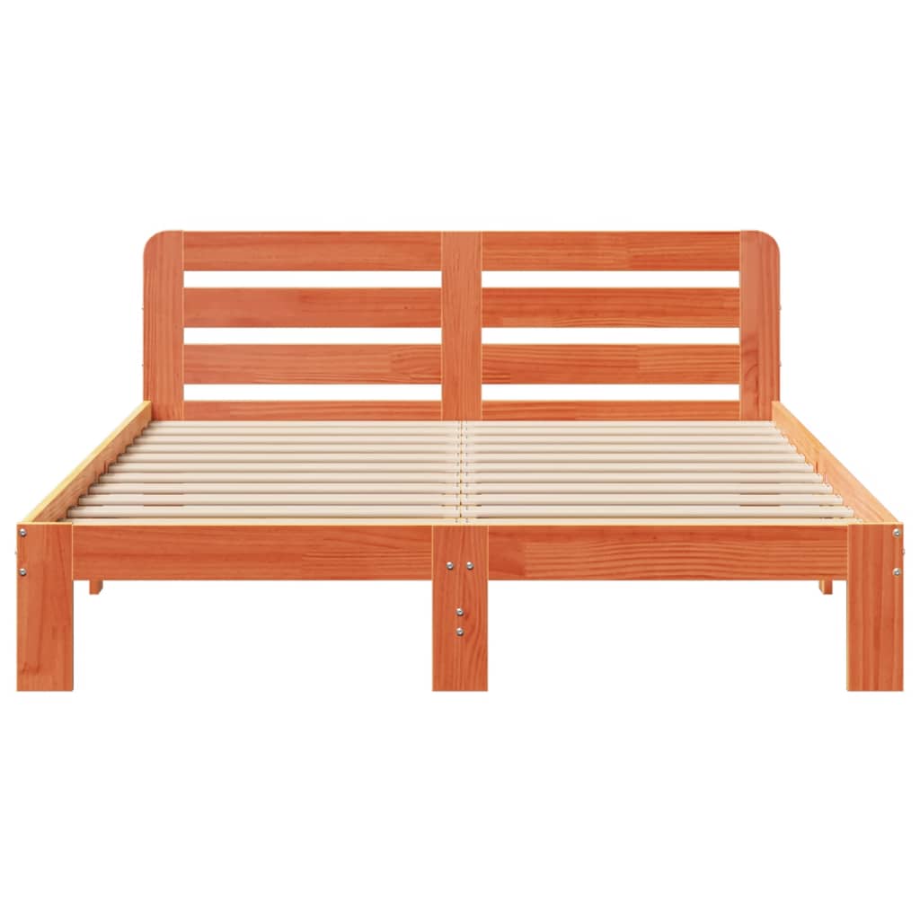 Cadre de lit sans matelas cire marron 140x200cm bois pin massif Lits & cadres de lit vidaXL   