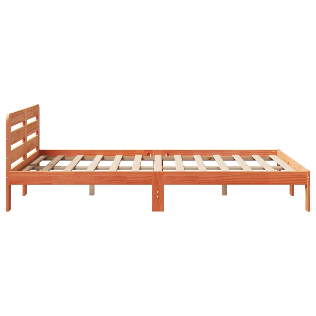 Cadre de lit sans matelas cire marron 140x200cm bois pin massif Lits & cadres de lit vidaXL   