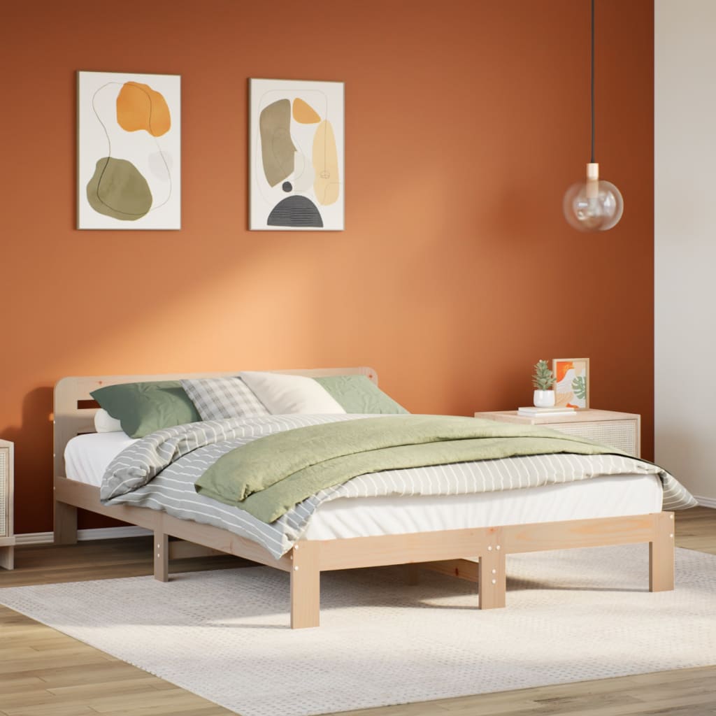 Cadre de lit sans matelas 150x200 cm bois de pin massif Lits & cadres de lit vidaXL   