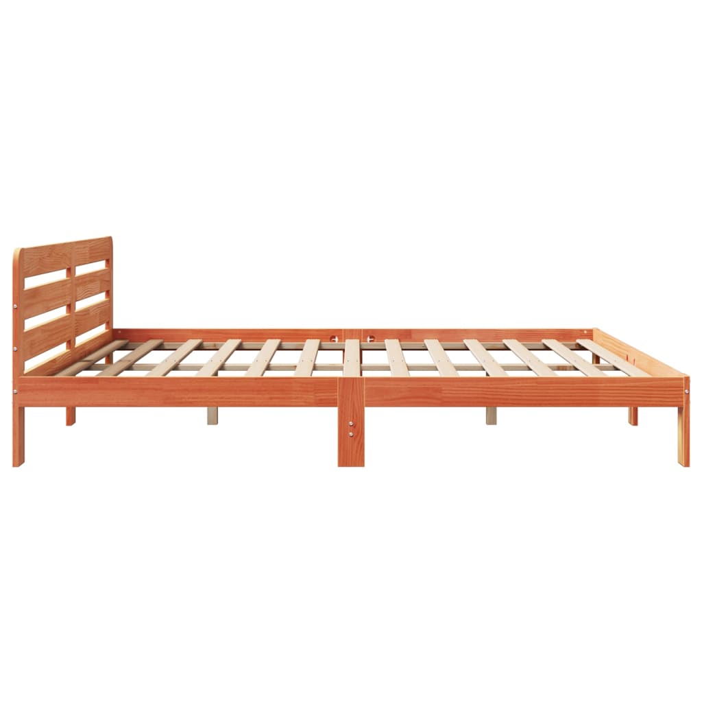 Cadre de lit sans matelas cire marron 180x200cm bois pin massif Lits & cadres de lit vidaXL   