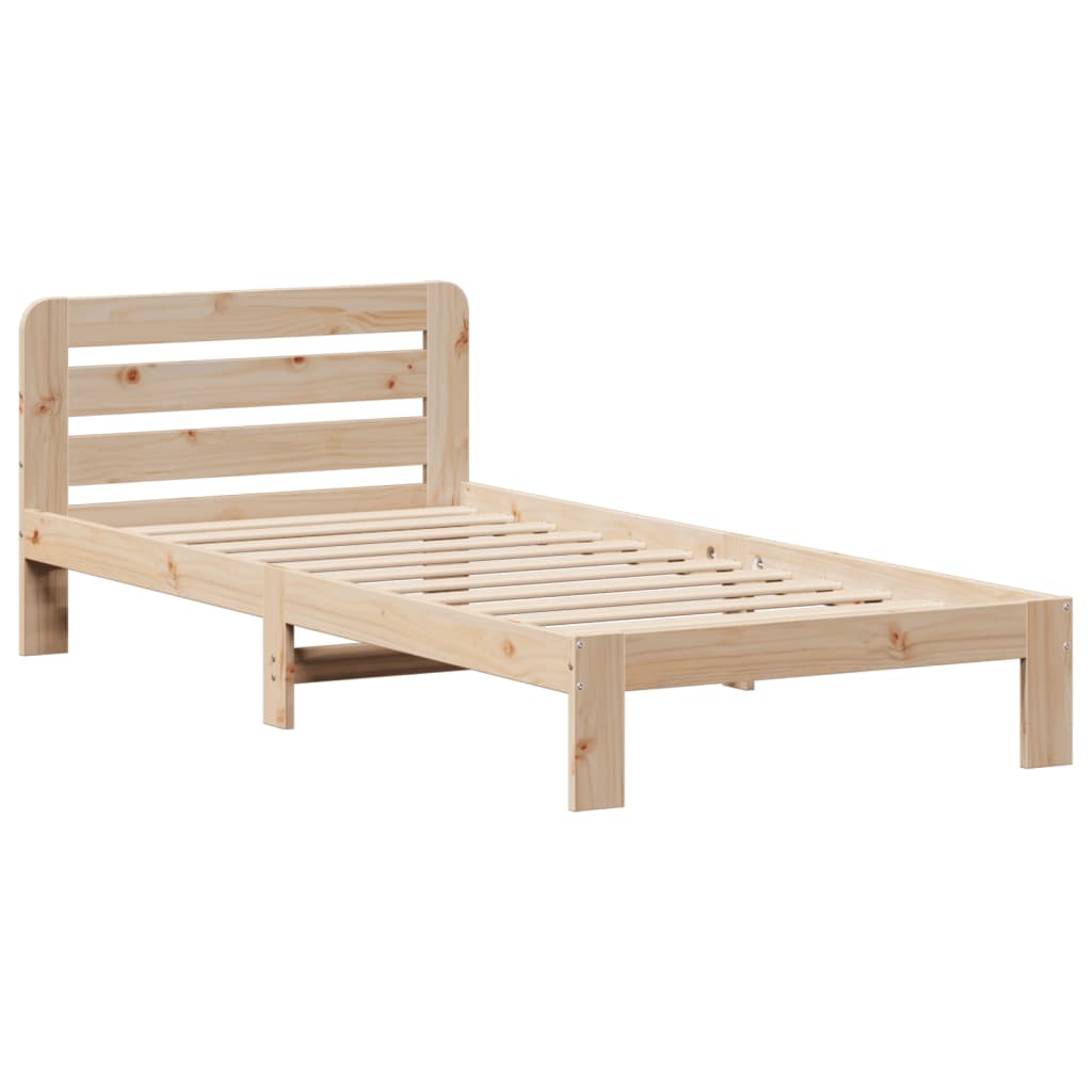 Cadre de lit sans matelas 75x190 cm bois de pin massif Lits & cadres de lit vidaXL   